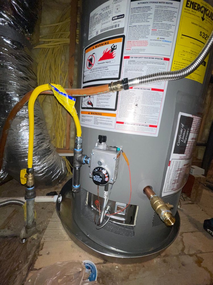 Gas water heater installation